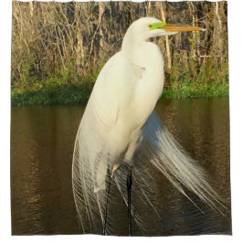 Charlie The Great Egret Duschvorhang