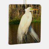 Charlie The Great Egret Keramikornament (Rechts)