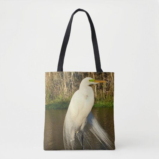 Charlie The Great Egret Tasche (Vorderseite)