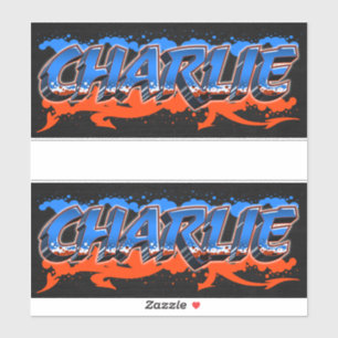 Charlie Vorname Name Graffiti Aufkleber Sticker