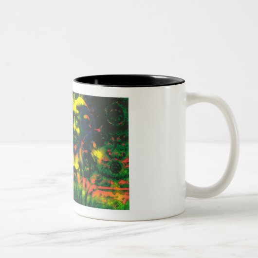 Charlien glücklicher Wasserspeier Zweifarbige Tasse (Rechts)