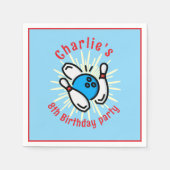 Charlies 8. Geburtstags-Bowlingparty-Servietten Serviette (Vorderseite)