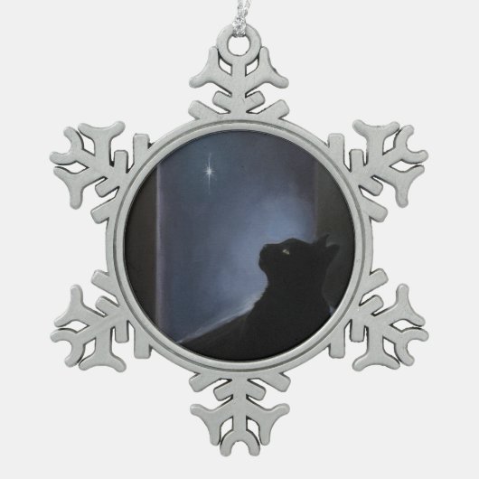 Charlie's Weihnachtsgeist Schneeflocken Zinn-Ornament (Vorderseite)