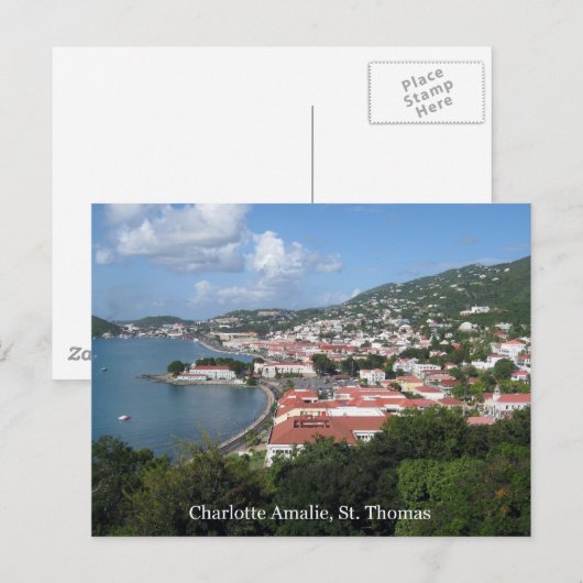 Charlotte Amalie, St Thomas Postkarte (Vorne/Hinten)