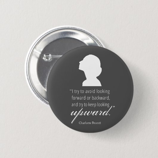 Charlotte Bronte - Behaltend Blick nach oben - Sch Button (Vorne & Hinten)