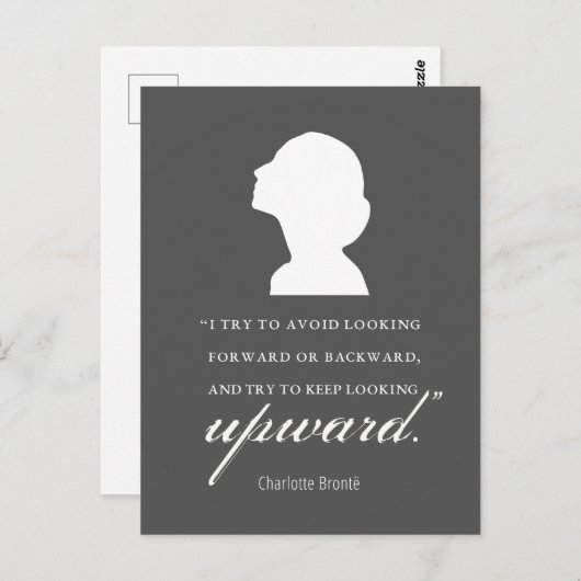 Charlotte Bronte - Behaltend Blick nach oben - Sch Postkarte (Vorne/Hinten)