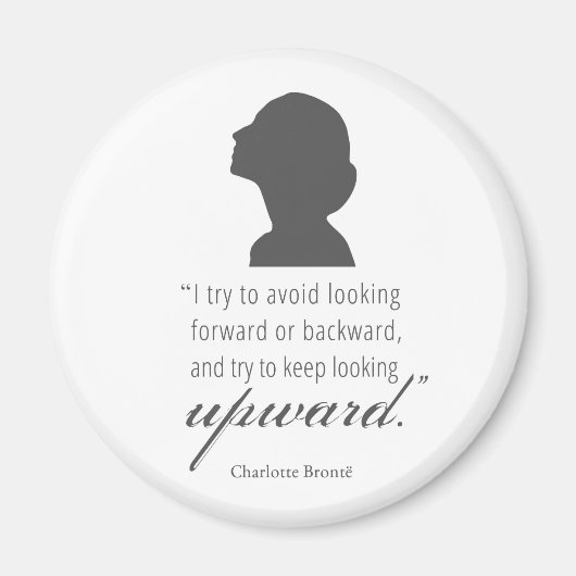 Charlotte Bronte - Behaltend Blick nach oben - Wei Magnet (Vorne)