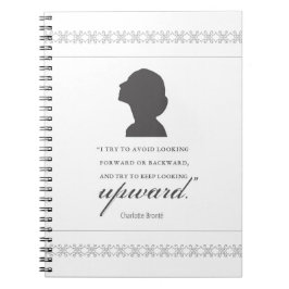Charlotte Bronte - Behaltend Blick nach oben - Wei Notizblock