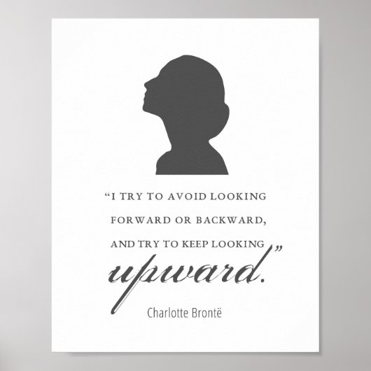 Charlotte Bronte - Behaltend Blick nach oben - Wei Poster (Vorne)