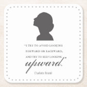 Charlotte Bronte - Behaltend Blick nach oben - Wei Rechteckiger Pappuntersetzer (Vorderseite)