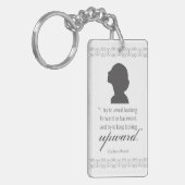 Charlotte Bronte - Behaltend Blick nach oben - Wei Schlüsselanhänger (Vorderseite links)