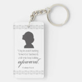 Charlotte Bronte - Behaltend Blick nach oben - Wei Schlüsselanhänger (Rückseite)