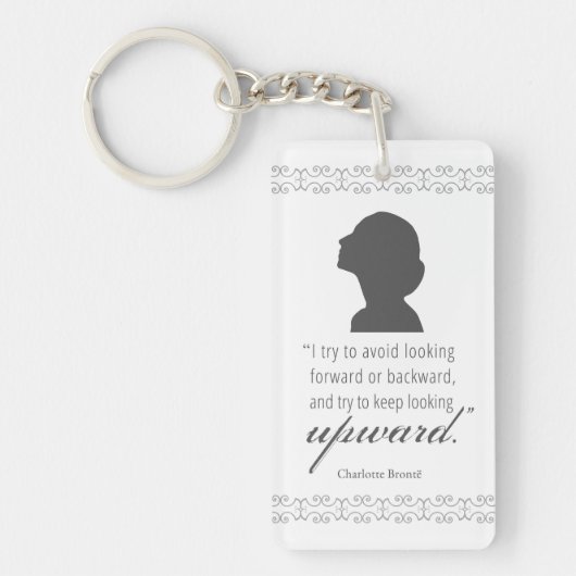 Charlotte Bronte - Behaltend Blick nach oben - Wei Schlüsselanhänger (Vorderseite)