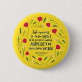 Charlotte Bronte Jane Eyre Blumenzitat Button (Vorderseite)