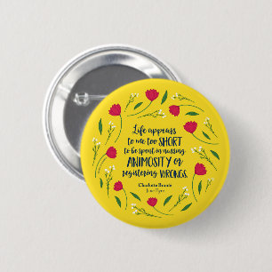Charlotte Bronte Jane Eyre Blumenzitat Button