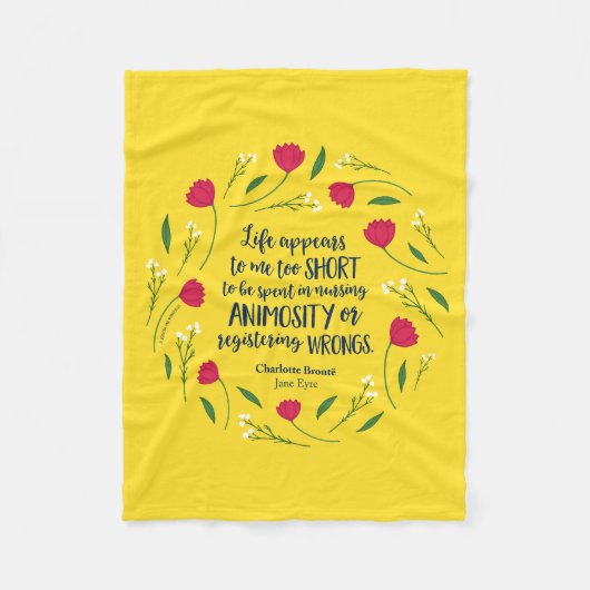 Charlotte Bronte Jane Eyre Blumenzitat Fleecedecke (Vorderseite)