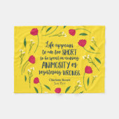 Charlotte Bronte Jane Eyre Blumenzitat Fleecedecke (Vorderseite (Horizontal))