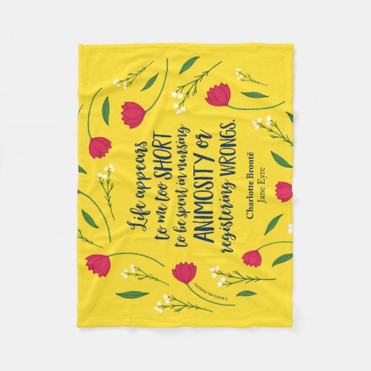 Charlotte Bronte Jane Eyre Blumenzitat Fleecedecke (Vorderseite)