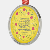 Charlotte Bronte Jane Eyre Blumenzitat Ornament Aus Metall (Links)