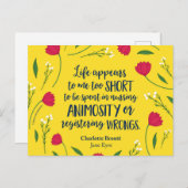 Charlotte Bronte Jane Eyre Blumenzitat Postkarte (Vorne/Hinten)