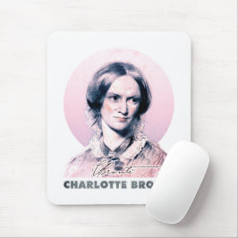 Charlotte Bronte Pink Richmond Portrait Mousepad