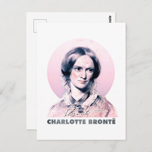 Charlotte Bronte Pink Richmond Portrait Postkarte (Vorne/Hinten)