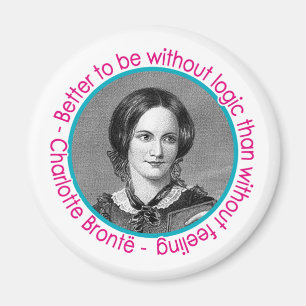 Charlotte Bronte Portrait mit Zitat Magnet