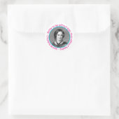 Charlotte Bronte Portrait mit Zitat Runder Aufkleber (Tasche)