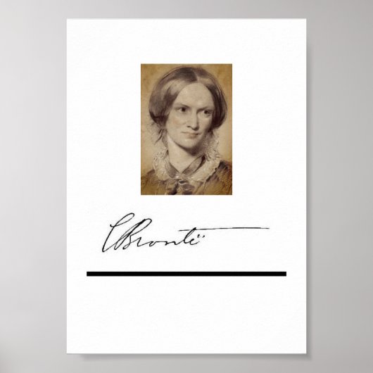 Charlotte Brontë Portrait und Unterschrift Poster (Vorne)