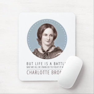 Charlotte Bronte Portrait und Zitat Mousepad
