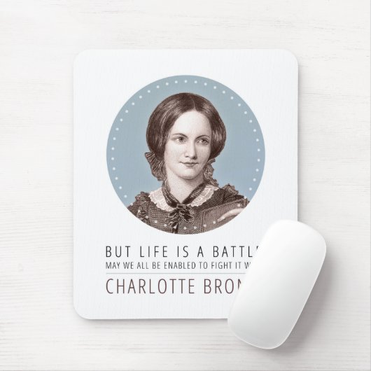 Charlotte Bronte Portrait und Zitat Mousepad (Mit Mouse)