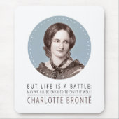 Charlotte Bronte Portrait und Zitat Mousepad (Vorne)