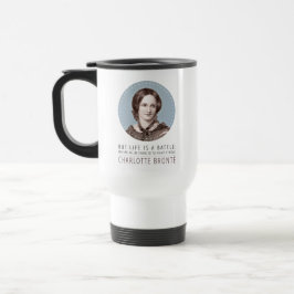 Charlotte Bronte Portrait und Zitat Reisebecher