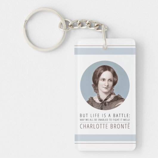 Charlotte Bronte Portrait und Zitat Schlüsselanhänger (Vorderseite)