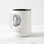 Charlotte Bronte Portrait und Zitat Zweifarbige Tasse (Vorderseite Links)