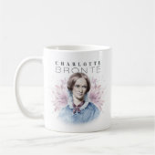 Charlotte Bronte Portrait von Richmond mit Blume Kaffeetasse (Links)