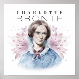 Charlotte Bronte Portrait von Richmond mit Blume Poster