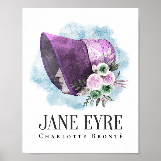 Charlotte Bronte Portrait von Richmond mit Blume Poster (Vorne)