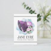 Charlotte Bronte Portrait von Richmond mit Blume Postkarte (Stehend Vorderseite)