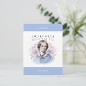 Charlotte Bronte Portrait von Richmond mit Blume Postkarte (Stehend Vorderseite)