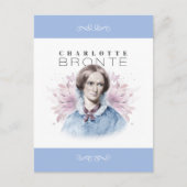 Charlotte Bronte Portrait von Richmond mit Blume Postkarte (Vorderseite)