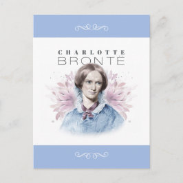Charlotte Bronte Portrait von Richmond mit Blume Postkarte