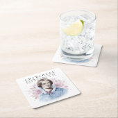 Charlotte Bronte Portrait von Richmond mit Blume Rechteckiger Pappuntersetzer (Vor Ort)