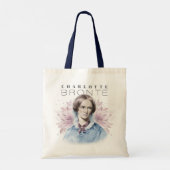 Charlotte Bronte Portrait von Richmond mit Blume Tragetasche (Rückseite)