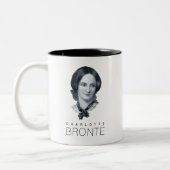 Charlotte Bronte Portrait Zweifarbige Tasse (Links)