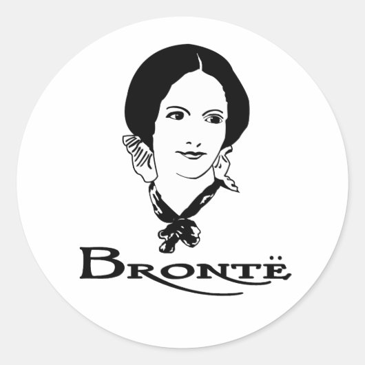 Charlotte Bronte Runder Aufkleber (Vorderseite)