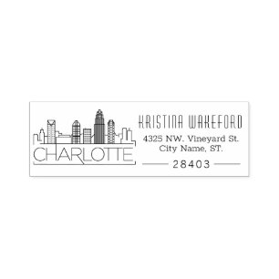 Charlotte City   Selbstfarbige Briefmarke der benu Permastempel