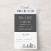Charlotte Deko Skyline | Hochzeit im Graustil All In One Einladung (Innen Boden)