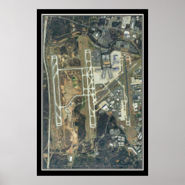 Charlotte Douglas Intl Airport Satellite Karte Poster