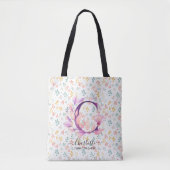 Charlotte Elegant Floral Monogram Pastel Blossom C Tasche (Vorderseite)